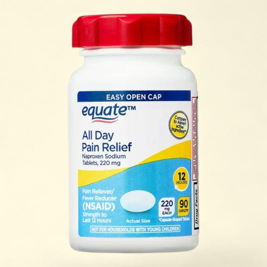 Equate Naproxen Sodium Caplets, 220 mg, 90 Count