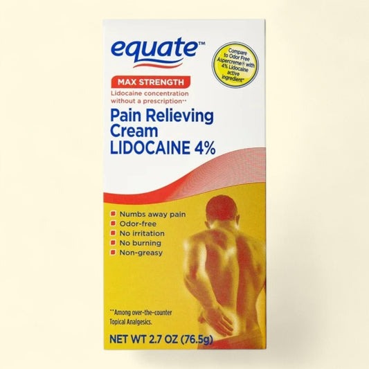 Equate Lidocaine Pain Relieving Cream, 2.7 fl oz