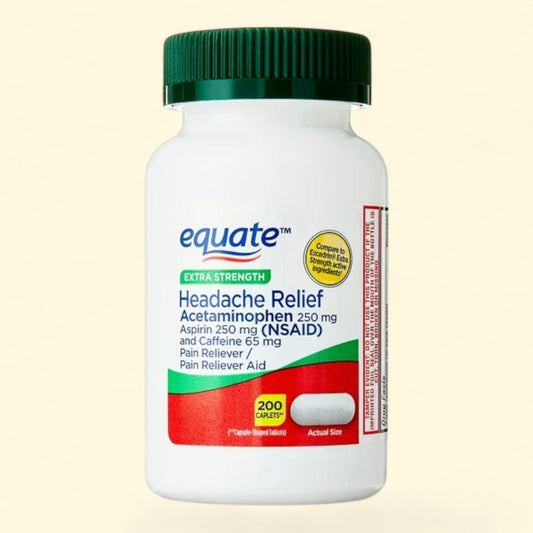 Equate Headache Relief Caplets, 200 Count
