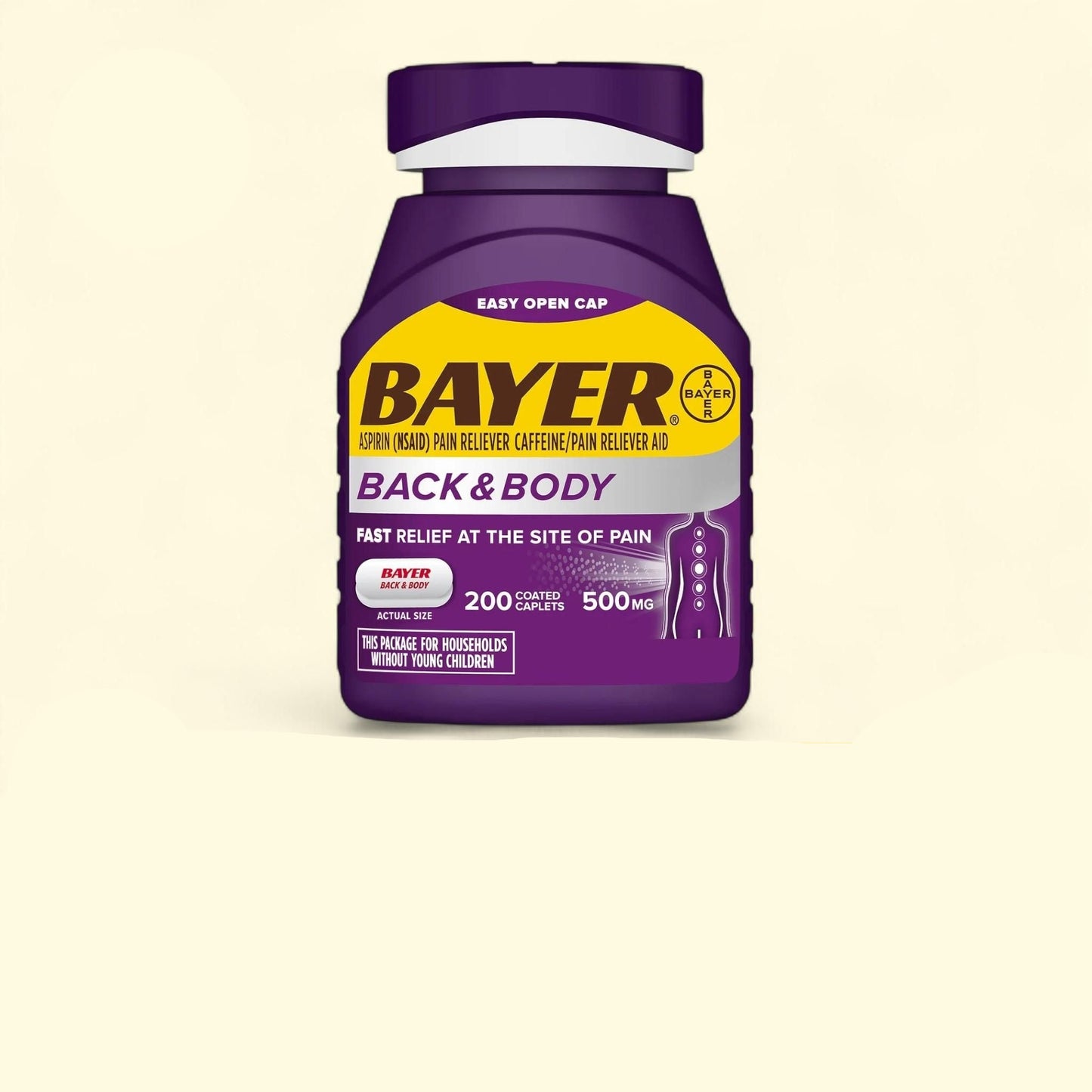 Bayer Back and Body Extra Strength Aspirin, 500 mg, 200 Coated Caplets