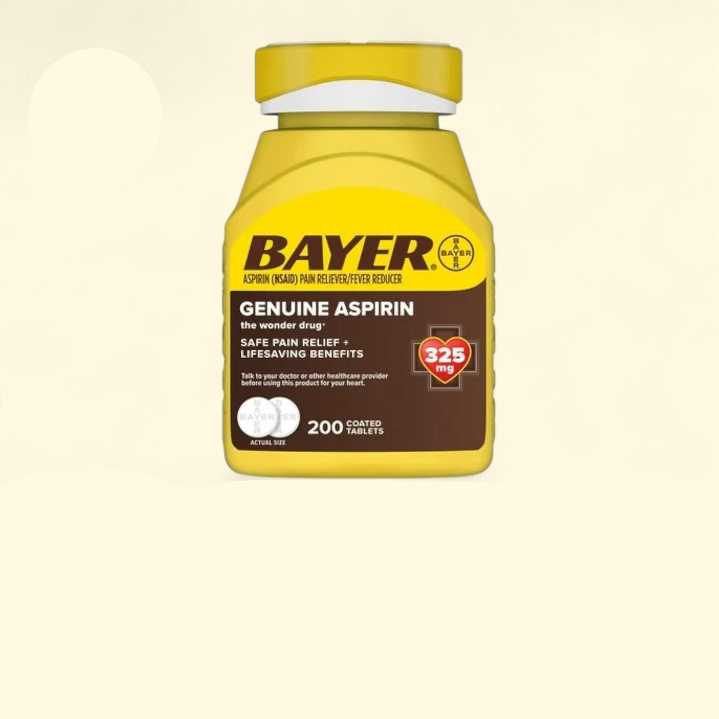 Bayer Aspirin Coated Tablets, 325 mg, 200 Count