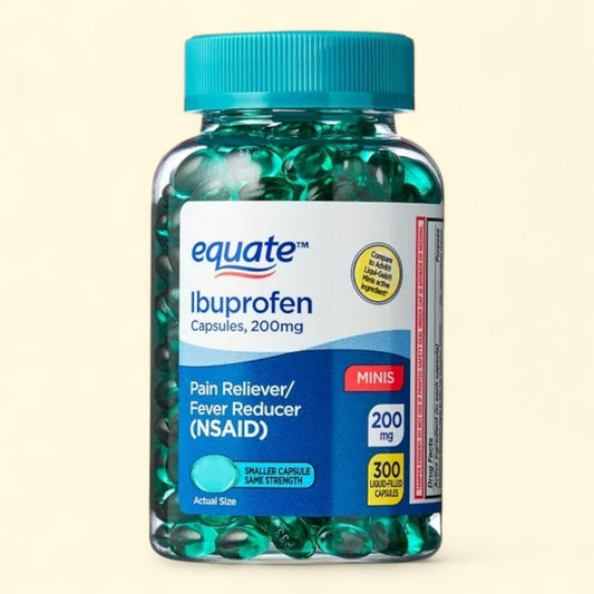 Equate Ibuprofen Softgel Capsules, 200 mg, 300 Count