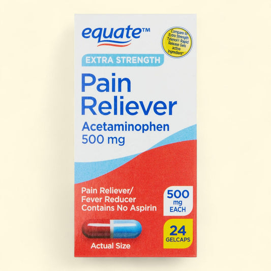 Equate Acetaminophen Gel Caps, 500mg, 24 Count