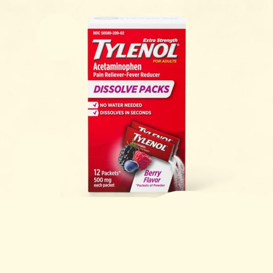 Tylenol Extra Strength Dissolve Packs, Berry, 12 Ct
