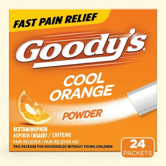 Goody's Headache Powder, Cool Orange Flavor, 24 Powder Sticks
