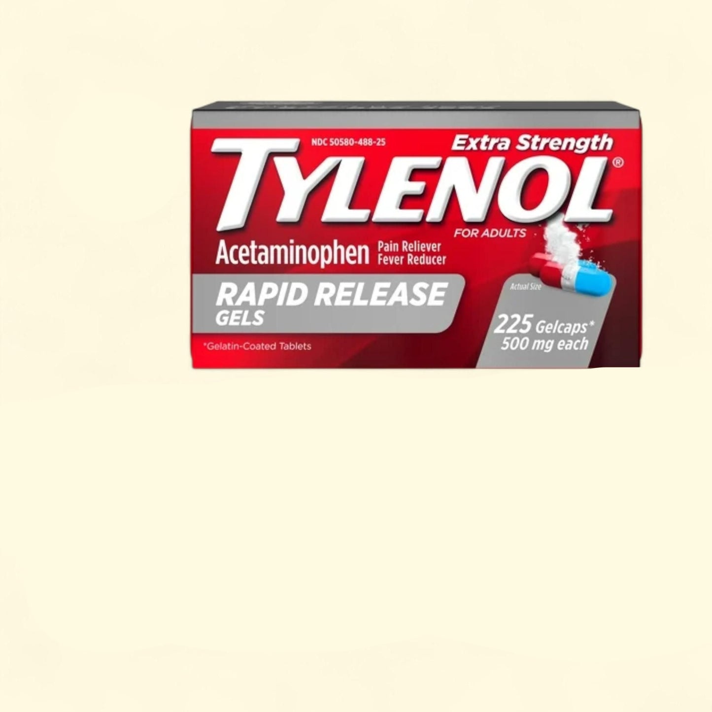 Tylenol Extra Strength Acetaminophen Rapid Release Gels, 225 Ct