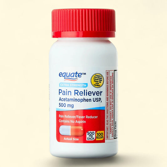 Equate Acetaminophen Gel Caps, 500mg, 100 Count