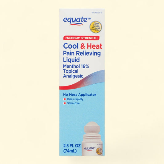 Equate Cool & Heat Pain Relieving Liquid Roll On, 2.5 fl oz