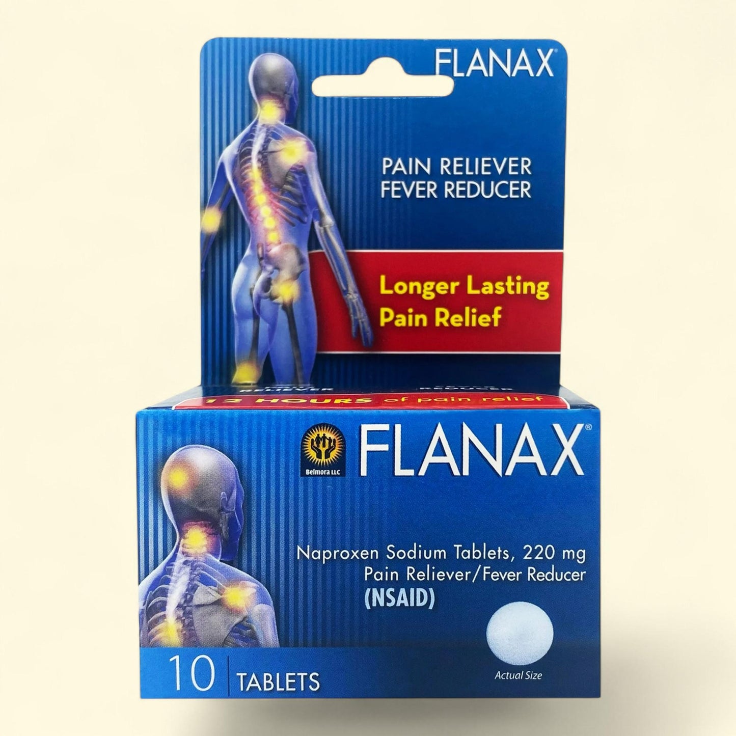 Flanax Naproxen Sodium Pain Reliever/Fever Reducer Tablets, 220 mg, 10 Count