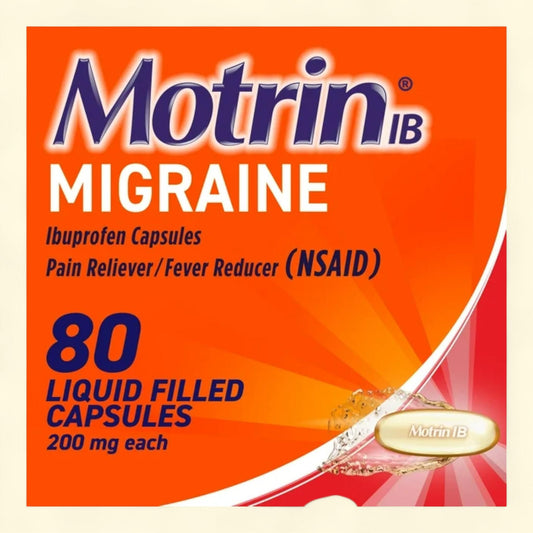 Motrin IB Migraine Relief Liquid Gel Capsules, 80 Ct