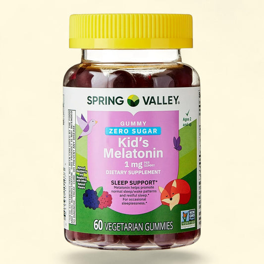 Spring Valley Kids Melatonin Gummies, Blackberry and Raspberry, 1 mg, 60 Count