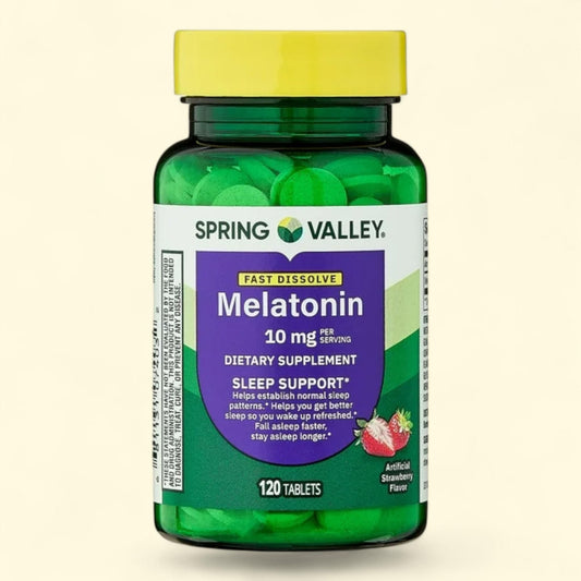 Spring Valley Melatonin Sleep Support Dietary Supplement Tablets, 10 mg, 120 Count