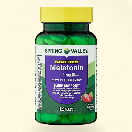 Spring Valley Melatonin Dietary Supplement Tablets, 3 mg, 120 Count