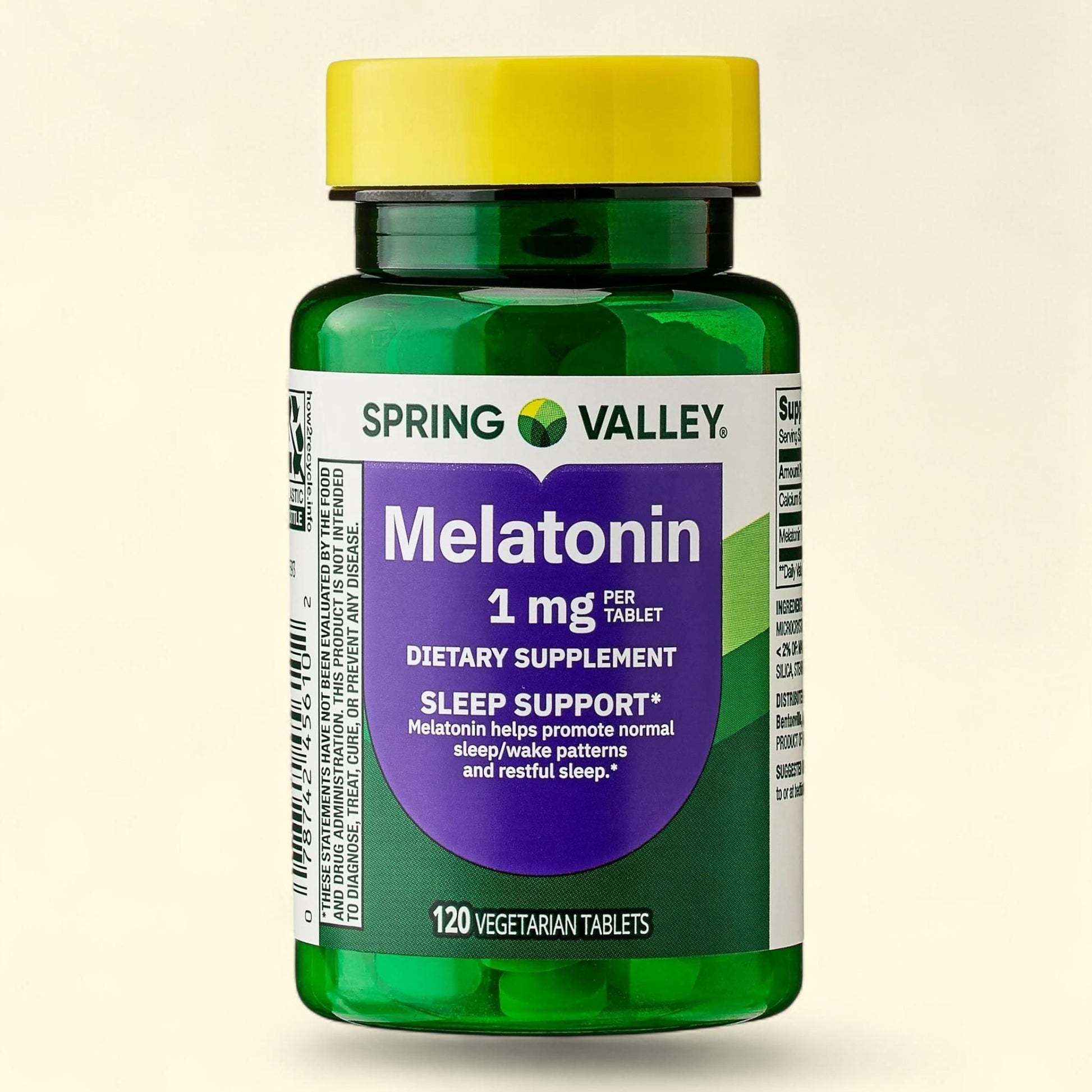 Spring Valley Melatonin Tablets, 1 mg, 120 Count — authentic US product shipped worldwide by Treatspree
