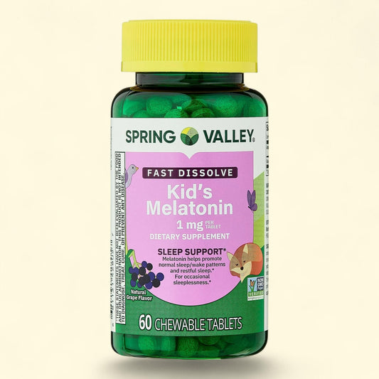 Spring Valley Kids Melatonin Chewable Tablets, 1 mg, 60 Count