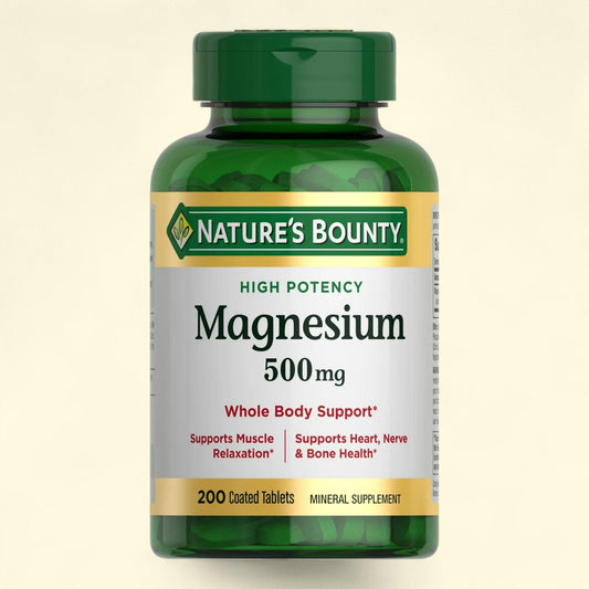 Nature's Bounty Magnesium Oxide Supplement, 500 mg, 200 Tablets