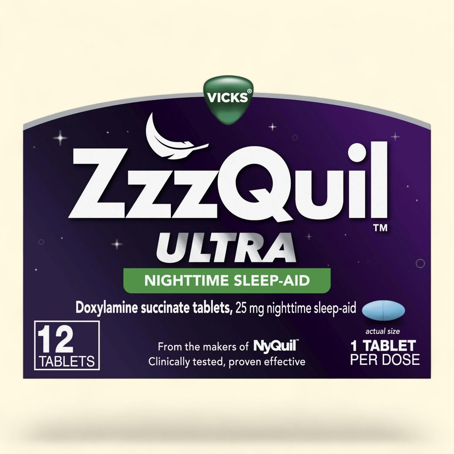 Vicks ZzzQuil Nighttime Sleep Aid Ultra Tablets, 12 Count