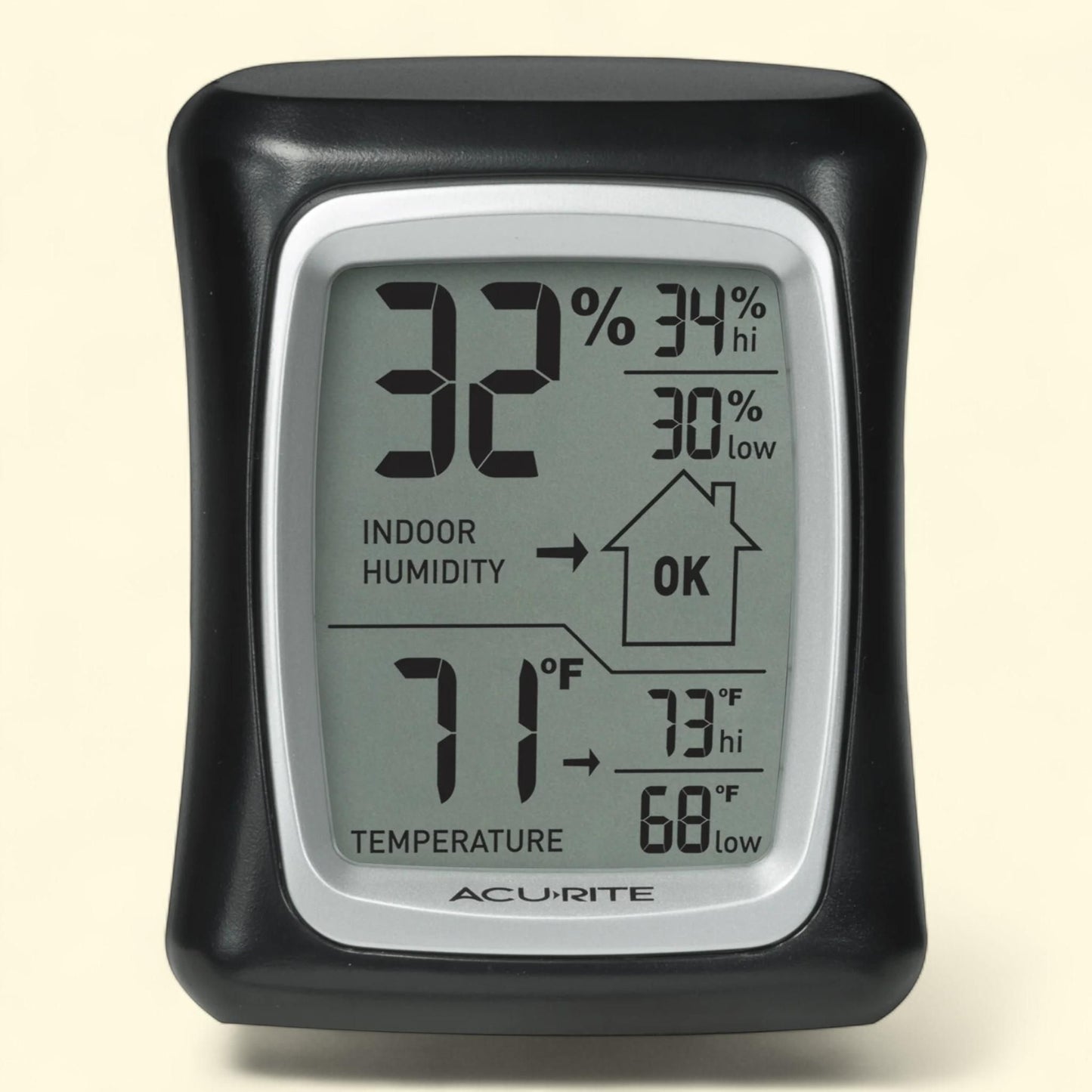 AcuRite Indoor Digital Thermometer & Hygrometer, 3"x2.5"x1.3", 0.28 lbs