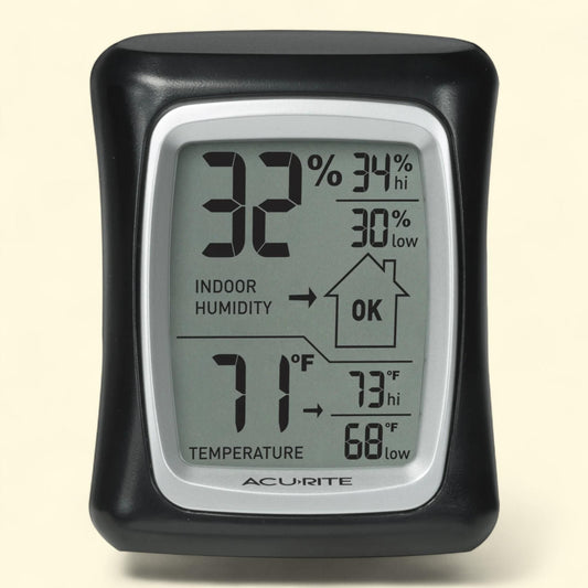 AcuRite Indoor Digital Thermometer & Hygrometer, 3"x2.5"x1.3", 0.28 lbs