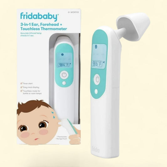 Frida Baby Digital Thermometer, 3 in 1, Ear, Forehead, Touchless Infrared, Bottle Temperature