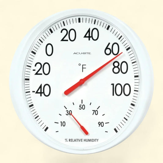AcuRite White Thermometer with Humidity Gauge, 13.5"