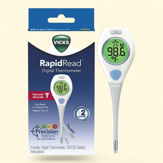 Vicks Rapid Read Digital Thermometer, All Ages, White, VDT972USV4