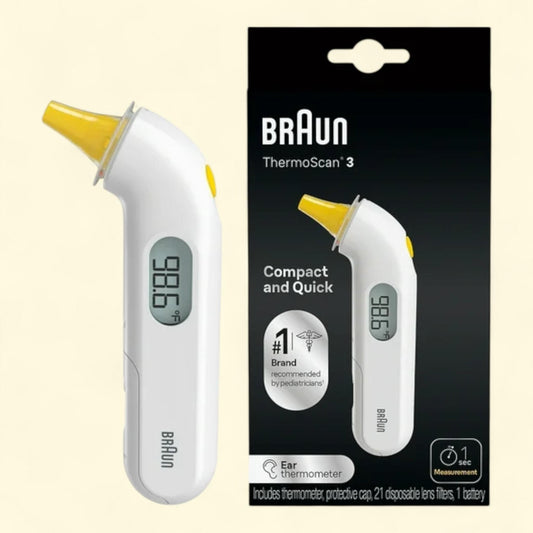 Braun Thermo Scan 3 Ear Thermometer, White, Infant & Toddlers