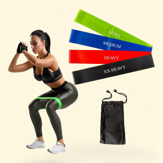 Resistance Bands Exercise Loops, Set of 4, Fitness Muscle Toning