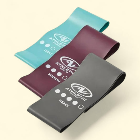 Athletic Works Exercise Bands, 3 Piece Set, Light, Medium, Heavy 12 In. x 3 In.