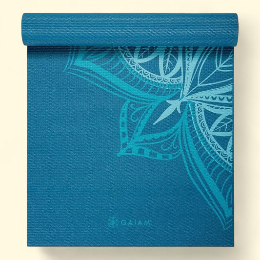 Gaiam Yoga Mat, Premium Print, Indigo Point, 6mm