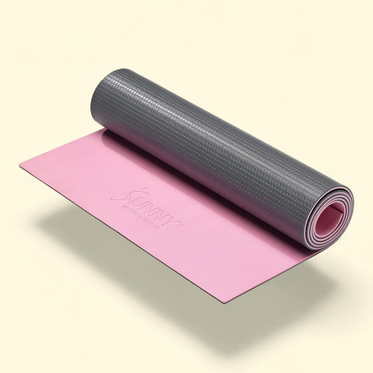 Sunny Health & Fitness Exercise Yoga Mat, Dual Color, Pink - SF-EM02-PK