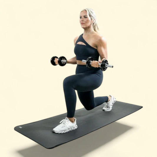 PRCTZ Exercise Yoga Mat, 12mm Thickness, 72 in x 24 in, Black