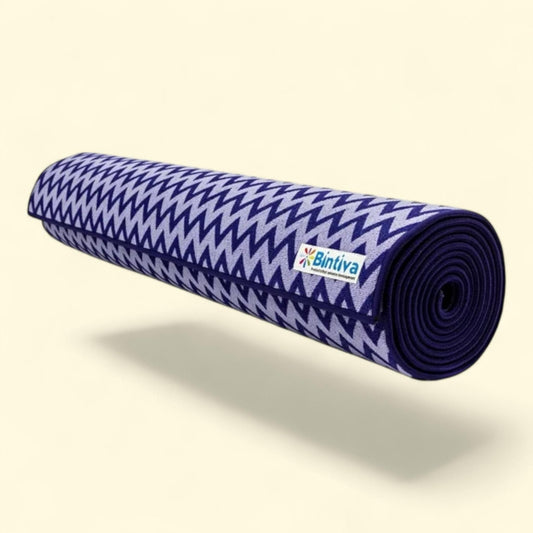 Yoga Mat Fusion Mat, 2 in 1 Towel and Mat, Eco Friendly, Non Slip, Blue