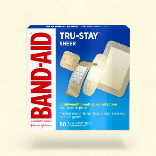 Band-Aid Tru-Stay Sheer Adhesive Bandages, 80 Count