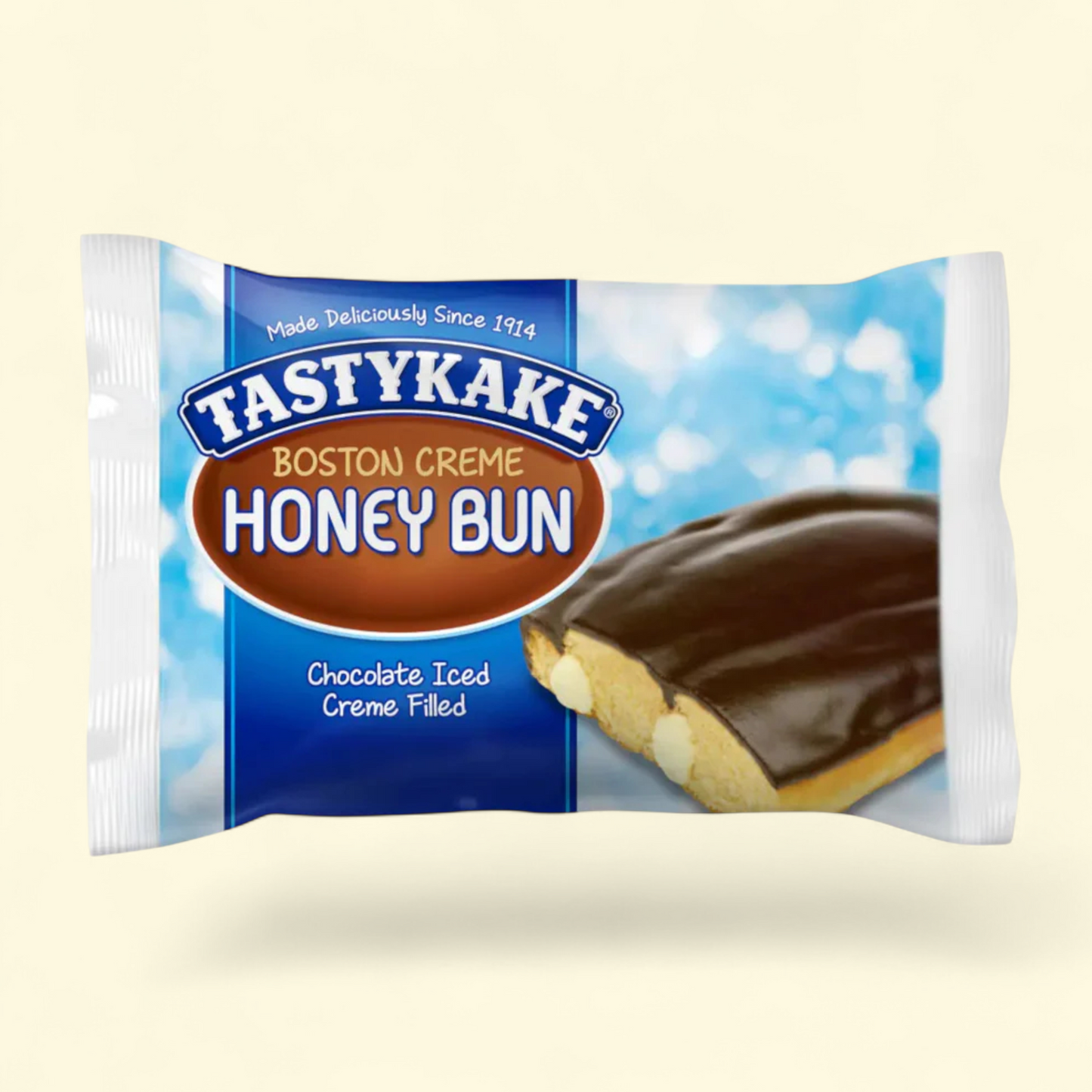 Tastykake Boston Creme Honey Bun, Individually Wrapped, 1 count — authentic US product shipped worldwide by Treatspree