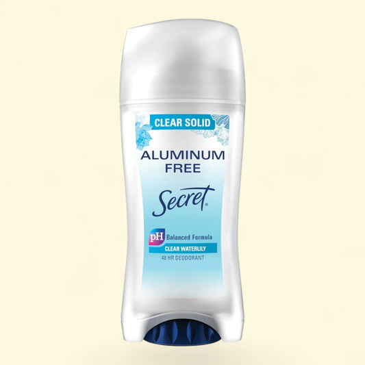 Secret Aluminum Free Deodorant Clear Solid, Waterlily, 2.4 oz