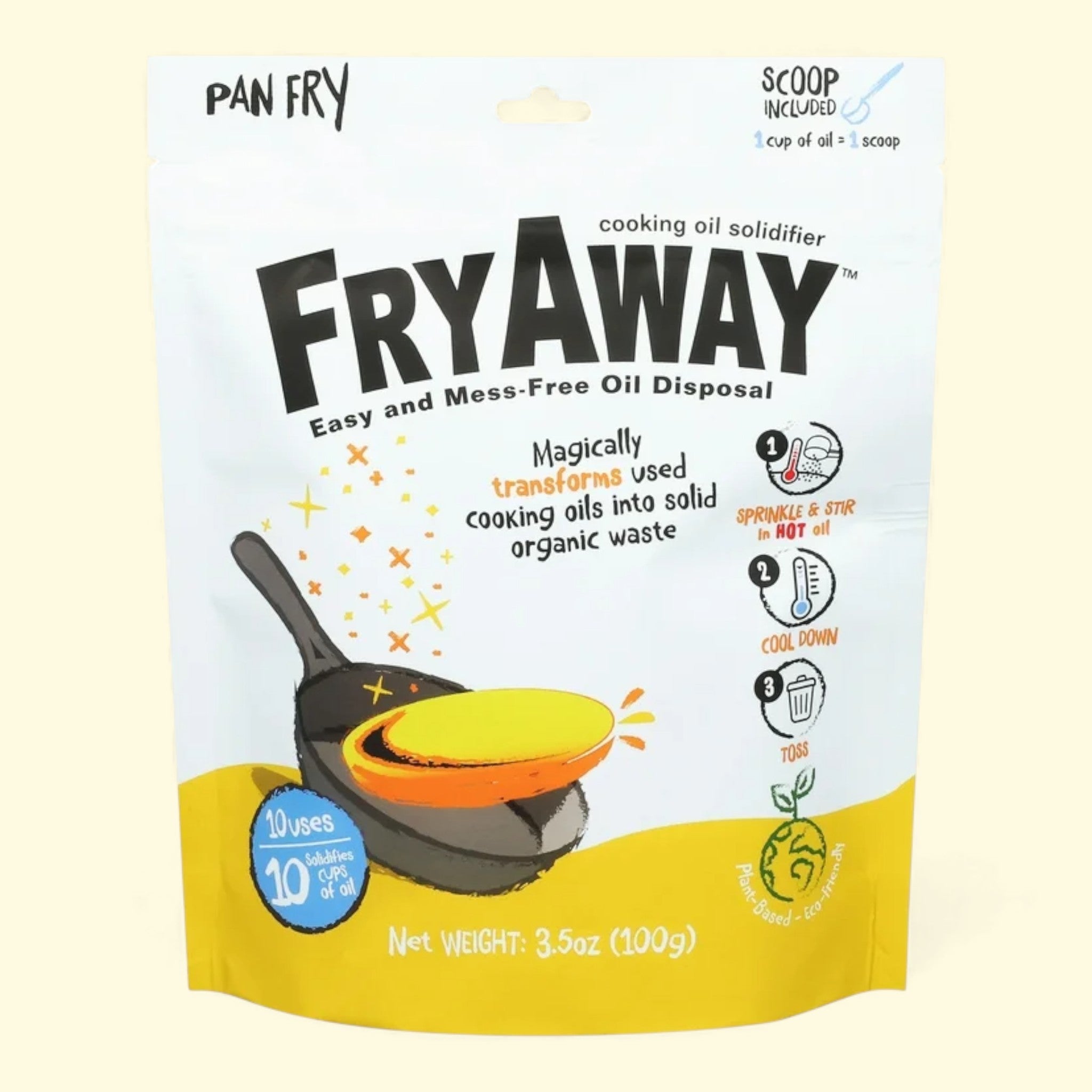 FryAway Cooking Oil Solidifier Powder, 10 Cups | Treatspree