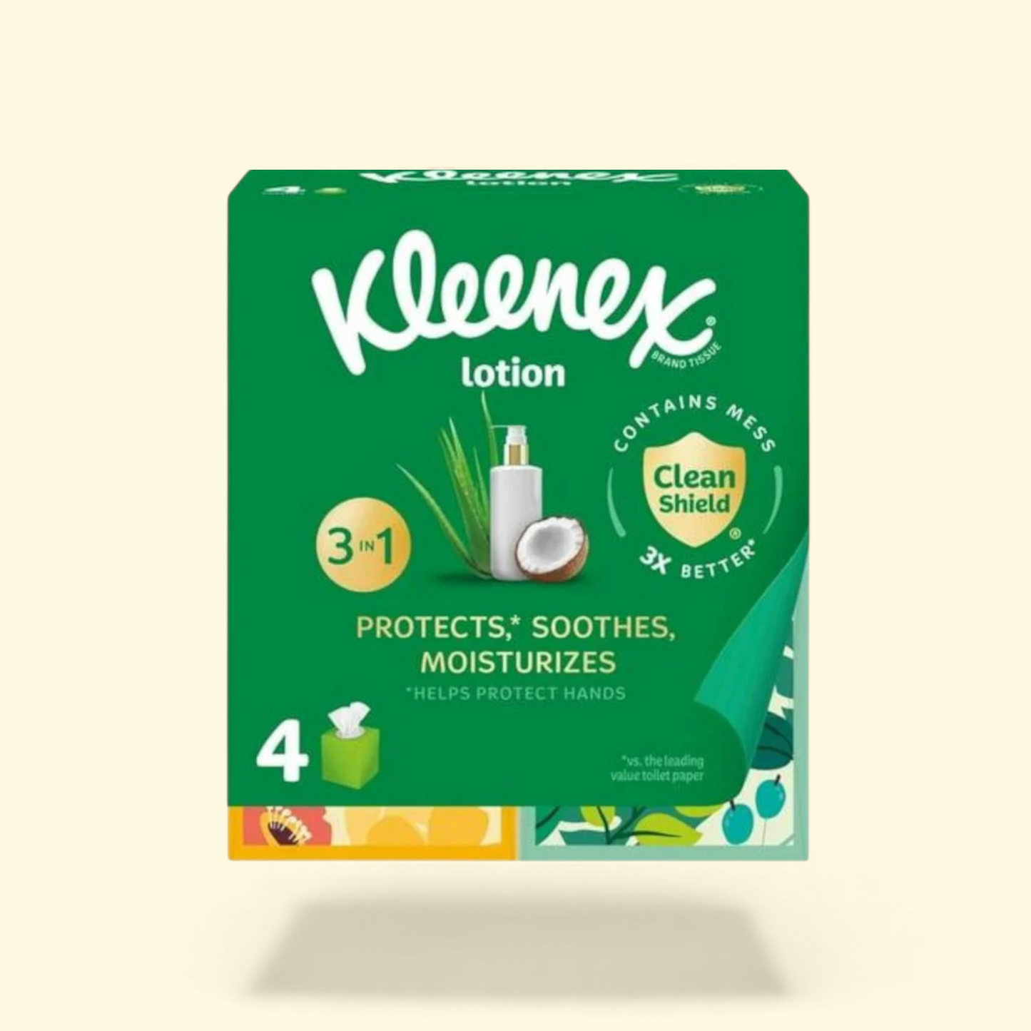 Kleenex Facial Tissues, 4 Cube Boxes, 60 Tissues per Box, 3-Ply