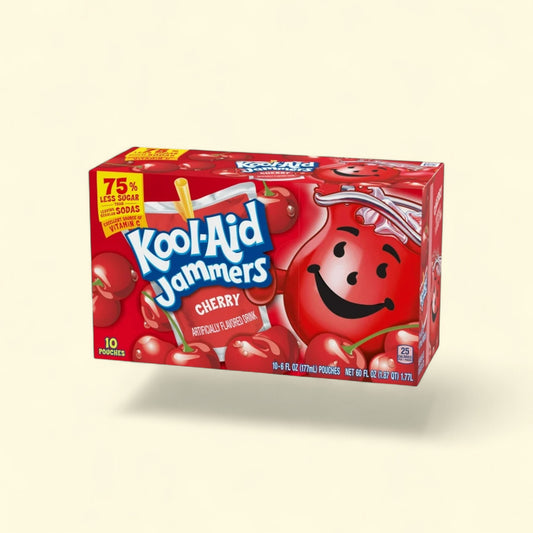 Kool-Aid Jammers Cherry Drink, 6 fl oz, 10 Ct — authentic US product shipped worldwide by Treatspree