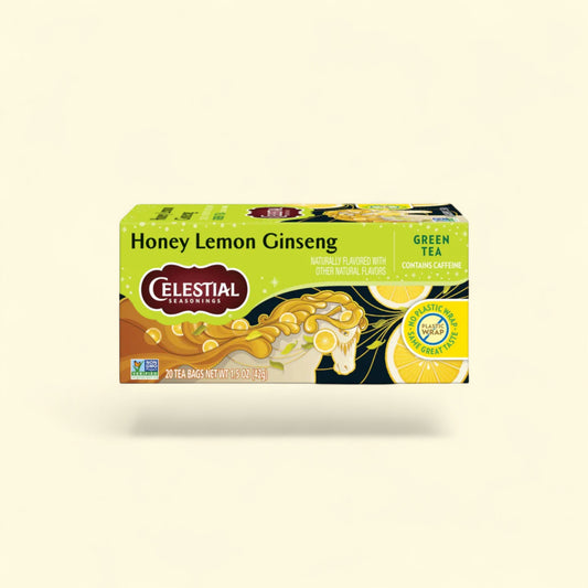 Celestial Seasonings Honey Lemon Ginseng Green Tea, Caffeinated, Size — authentic US product shipped worldwide by Treatspree
