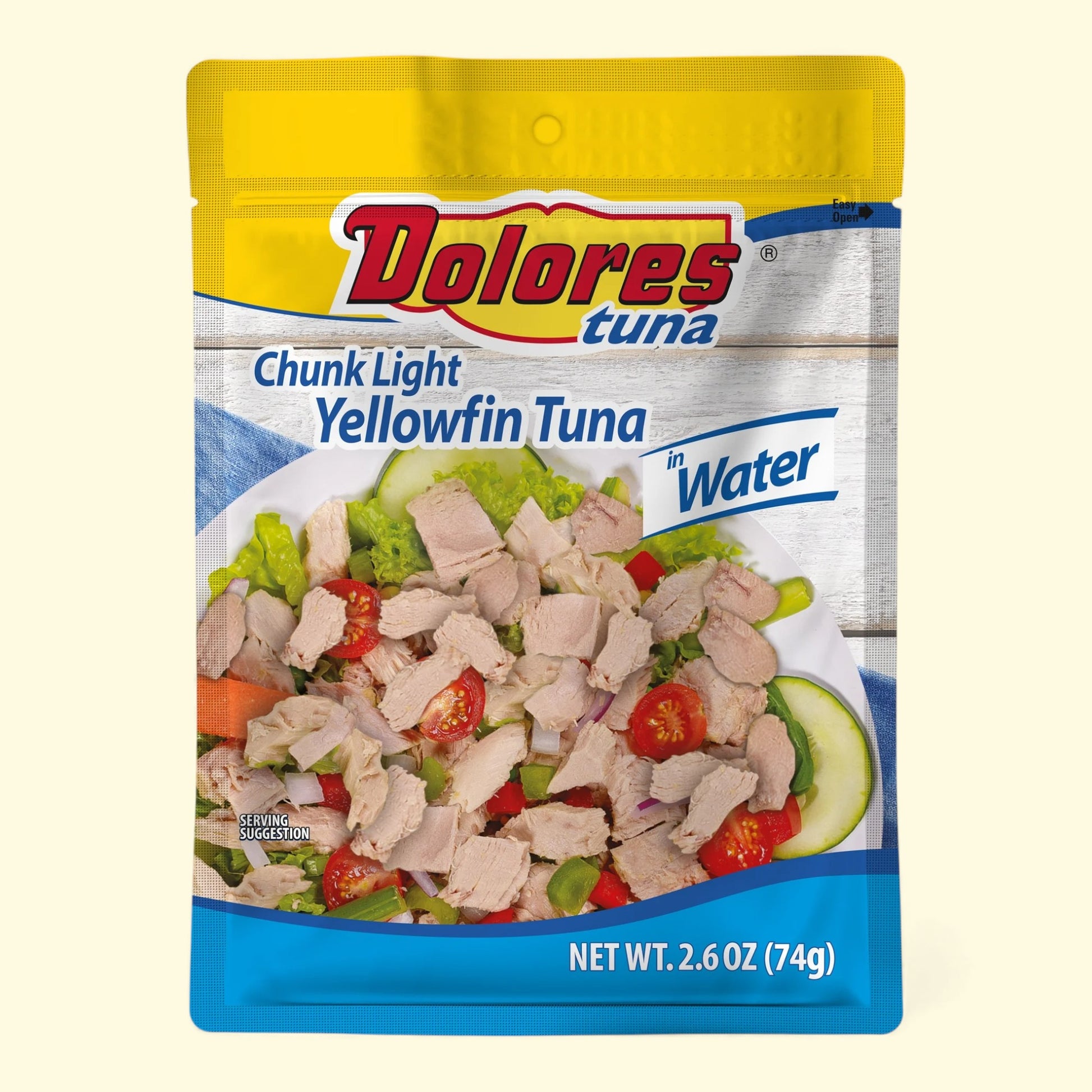 Dolores Chunk Light Yellowfin Tuna Salad with Vegetables, 3 oz — authentic US product shipped worldwide by Treatspree