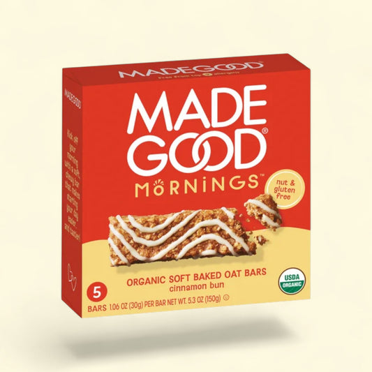 MadeGood Breakfast Bars, Cinnamon Bun, 5 Count (1.06oz Each) — authentic US product shipped worldwide by Treatspree