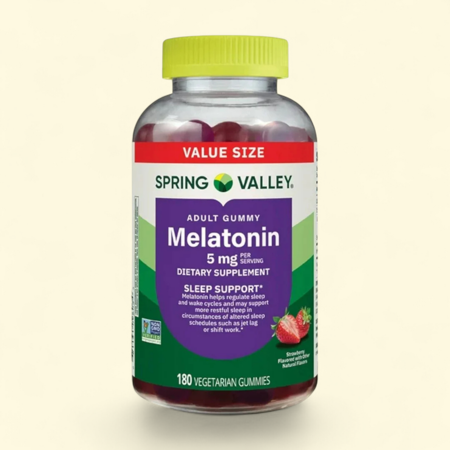 Spring Valley Melatonin Gummies, Strawberry, 5 mg, 180 Count