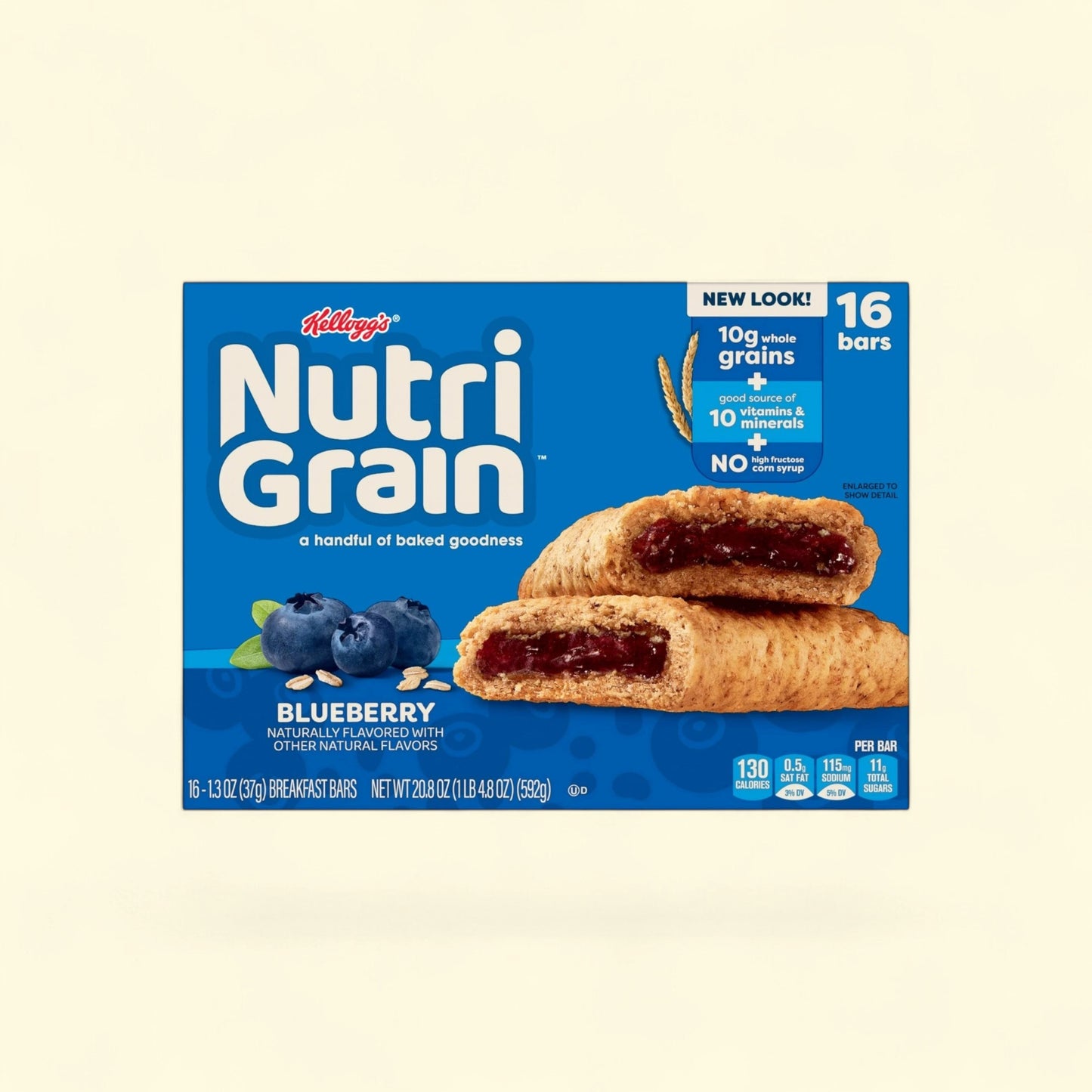 Kellogg's Nutri-Grain Blueberry Chewy Breakfast Bars, 20.8 oz, 16 C... — authentic US product shipped worldwide by Treatspree