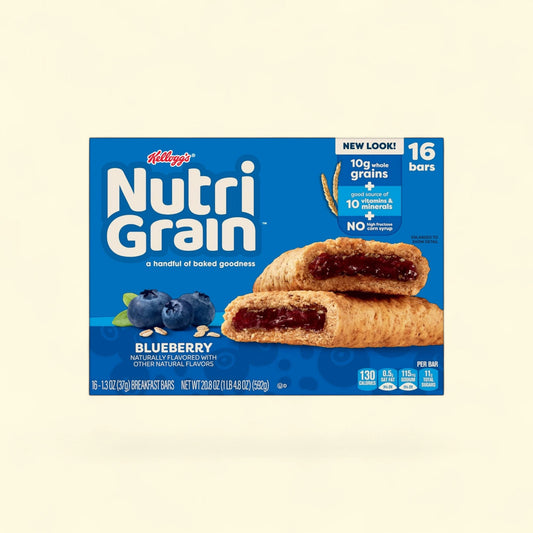 Kellogg's Nutri-Grain Blueberry Chewy Breakfast Bars, 20.8 oz, 16 C... — authentic US product shipped worldwide by Treatspree