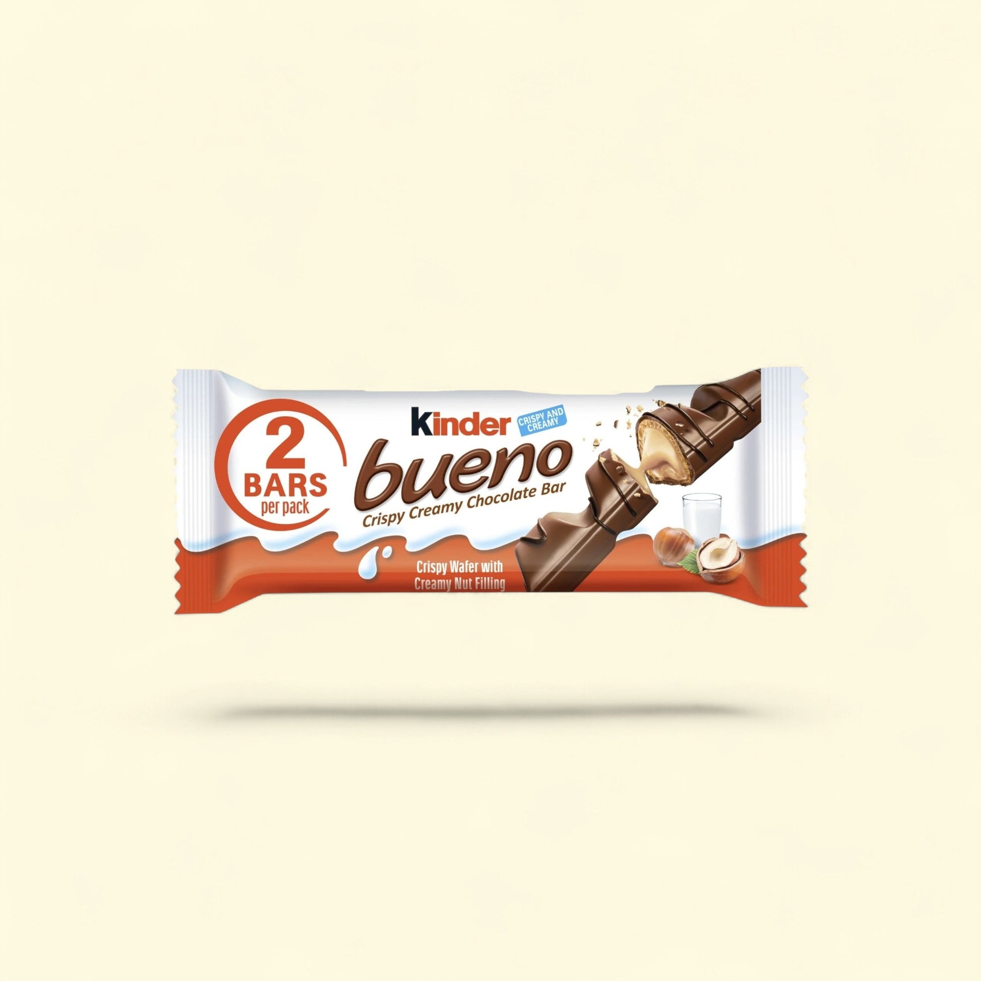 Kinder Bueno Milk Chocolate and Hazelnut Cream, 1.5 oz, 2 Individua... — authentic US product shipped worldwide by Treatspree