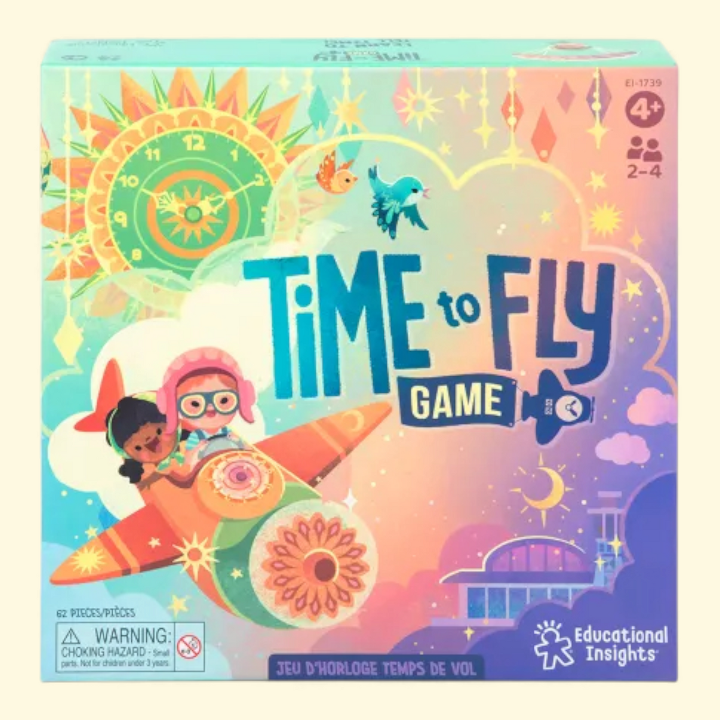 Educational Insights Time to Fly, Telling Time Board Game, Ages 4+