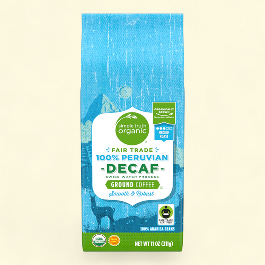 Simple Truth Organic Decaf 100% Peruvian Medium Roast Ground Coffee, 11 oz