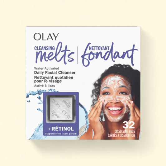 Olay Face Wash Retinol Cleansing Melts, 32 Count — authentic US product shipped worldwide by Treatspree