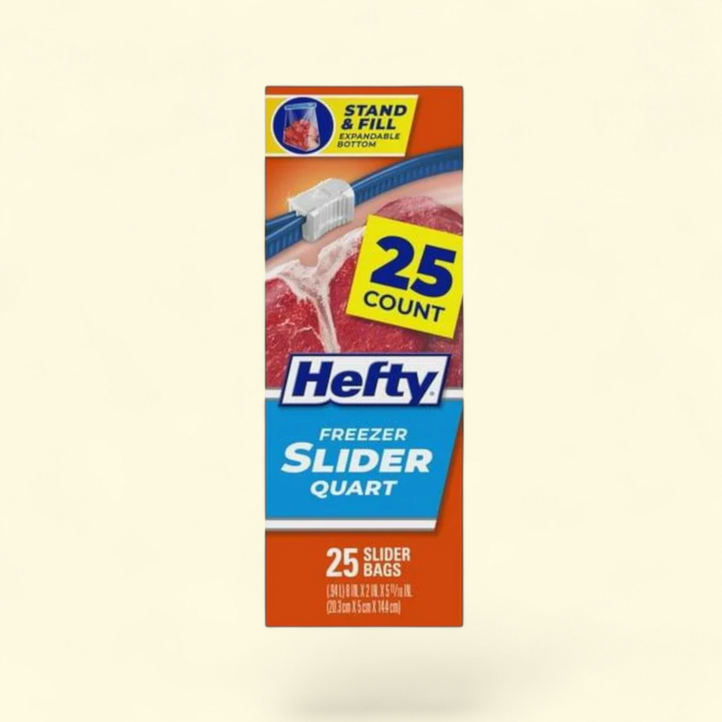 Hefty Slider Freezer Storage Bags, Quart Size, 25 Count